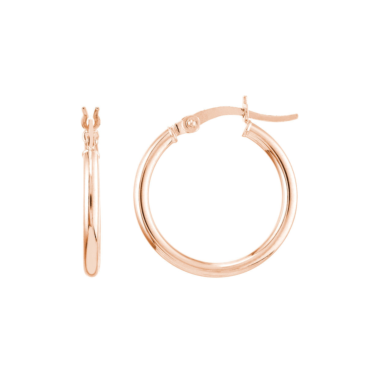 14K RG 20MM POLISHED HOOP