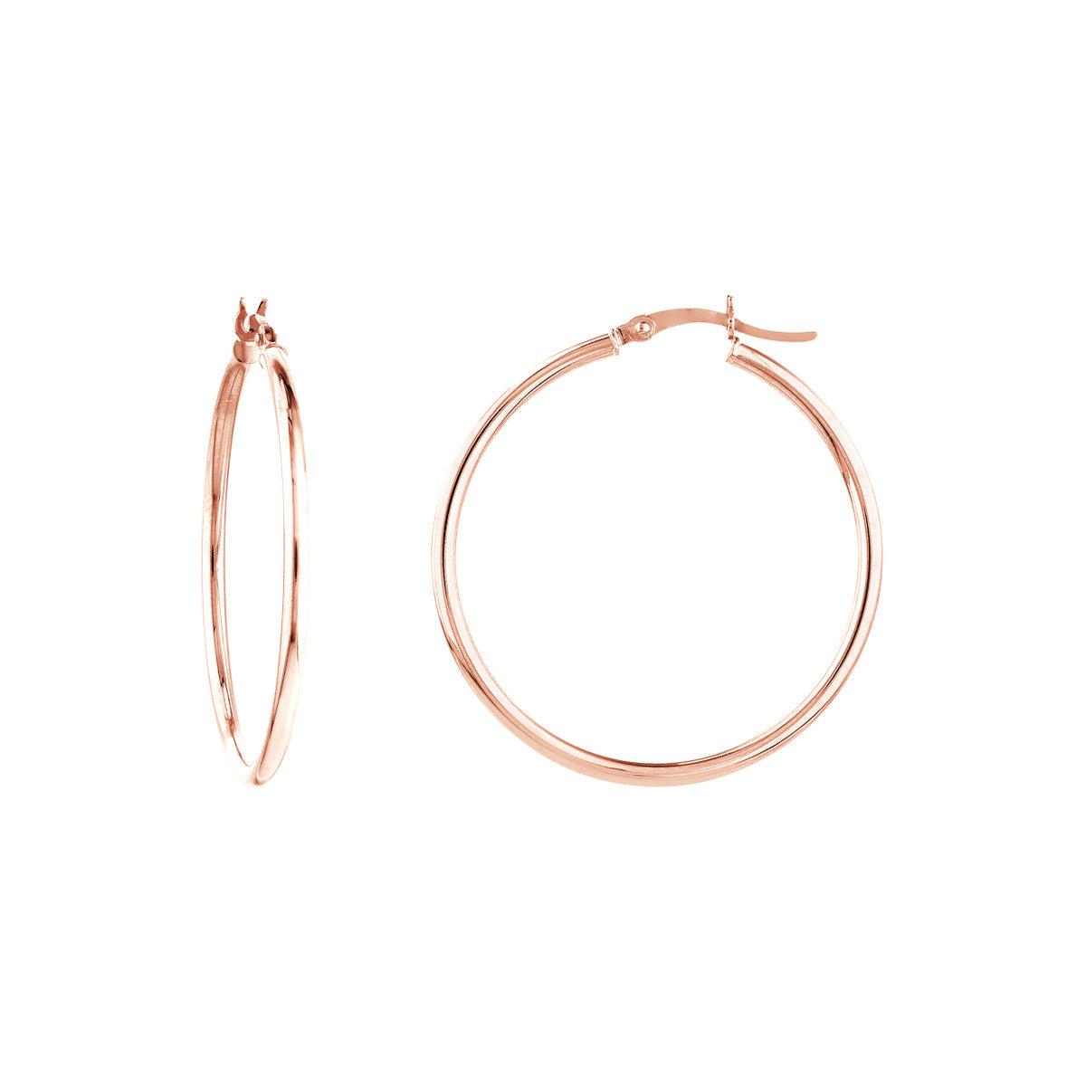 14K RG 35MM HOOPS