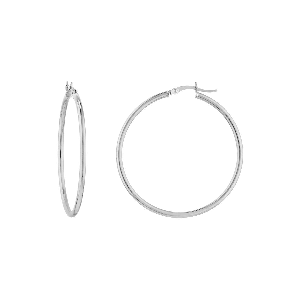 14K WG 40MM POLISHED HOOP Main image