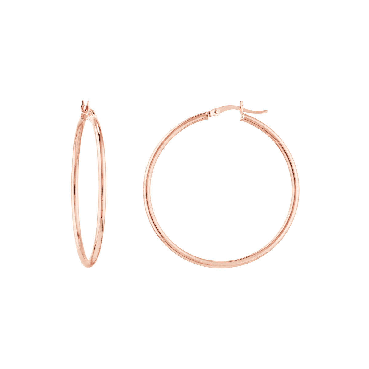 14K RG 40MM POLISHED HOOPS