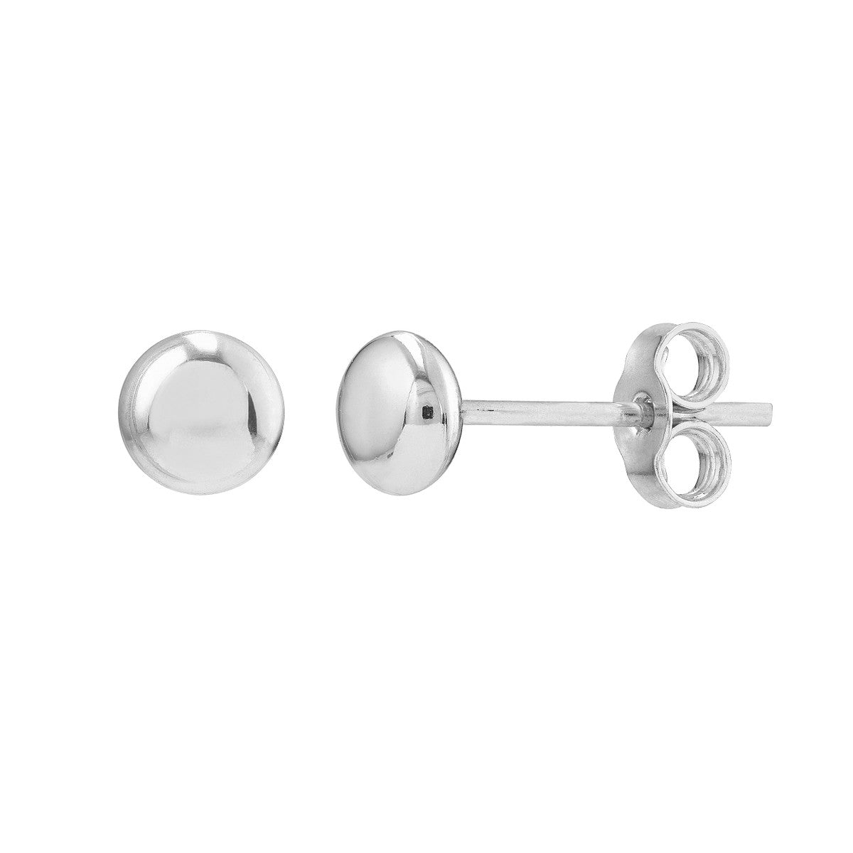 14K WG 4.5mm Flat Round Pebble Stud Earrings Main image