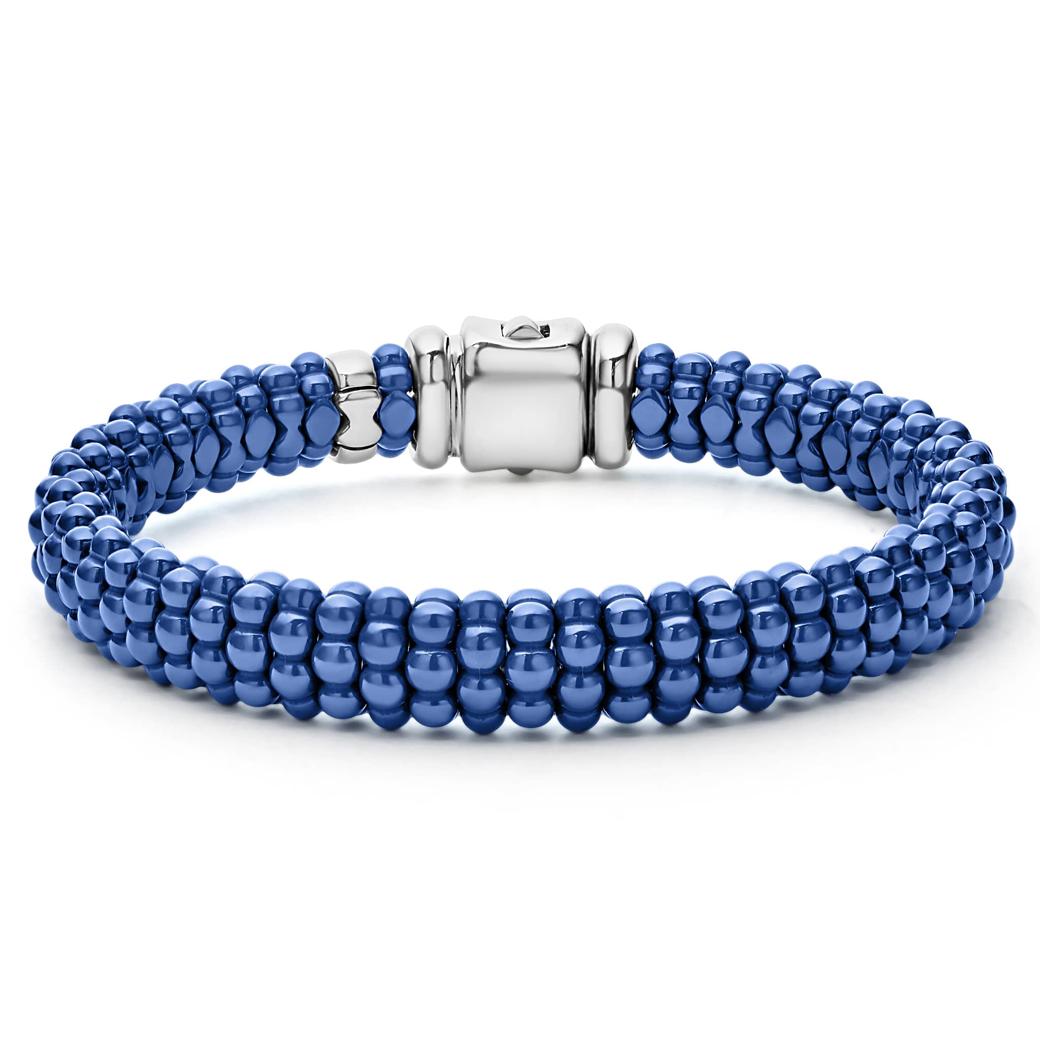 SS/18k Blue Caviar Marine Ceramic Bead 9mm RP Bracelet  SZ 7 by Lagos Main image
