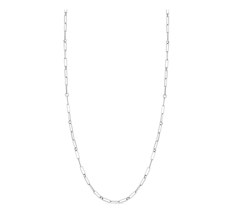 18k Wg Paperclip & Round Link Chain by Roberto Coin 17" Main image