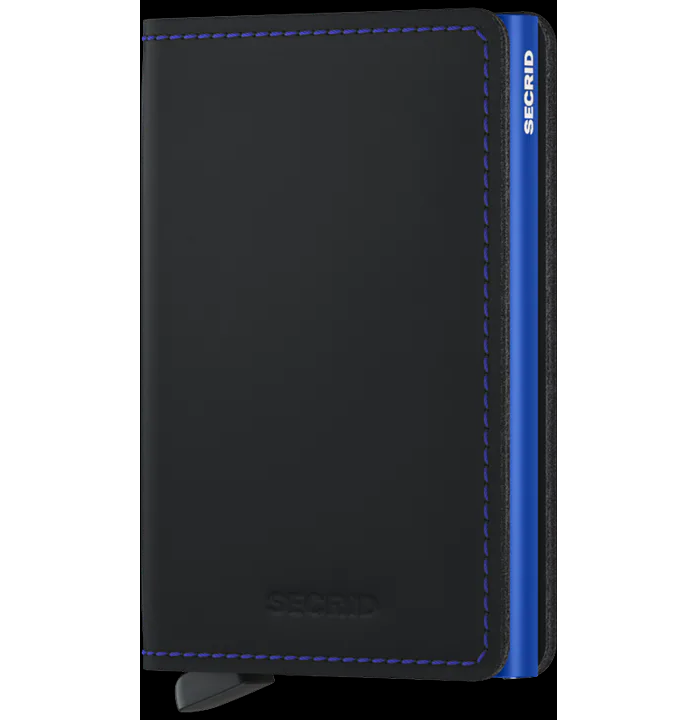 Secrid Slimwallet in Matte Black & Blue Main image