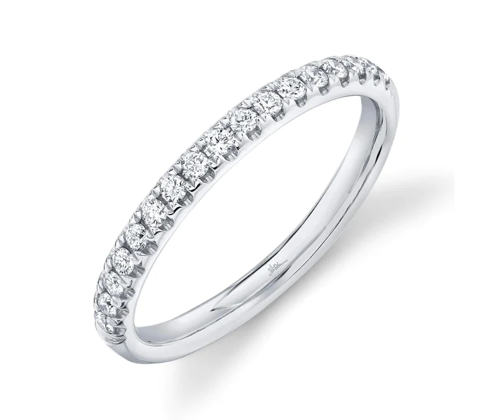 14K WG 1/4cttw Diamond Straight Line Lady's Stackable Band Main image