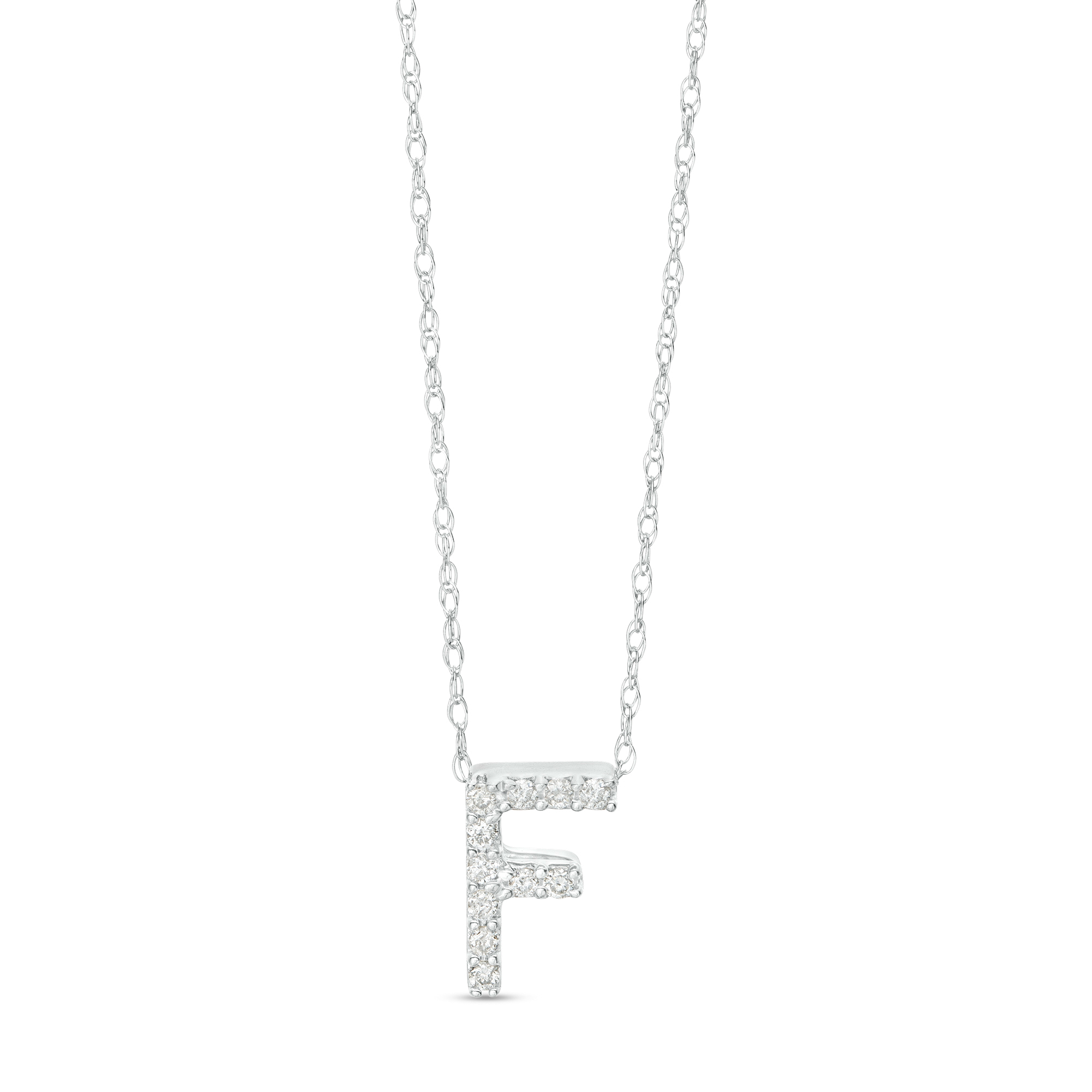 10K WG 0.05ctw Diamond Initial F Necklace Main image