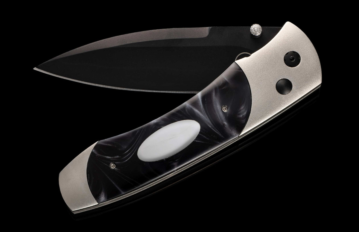 A300-1B Titanium Pocketknife with Compressed Acrylic Resin and Stainless Blade