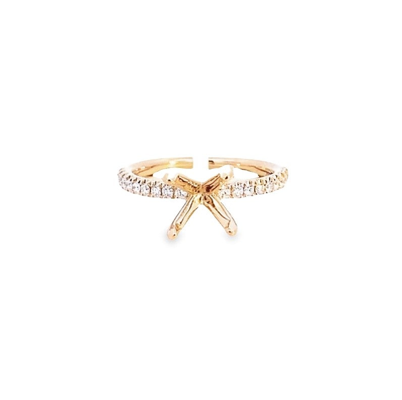 14K YG 1/3cttw Diamond Prong Set Straight Line Semi-Mount Main image