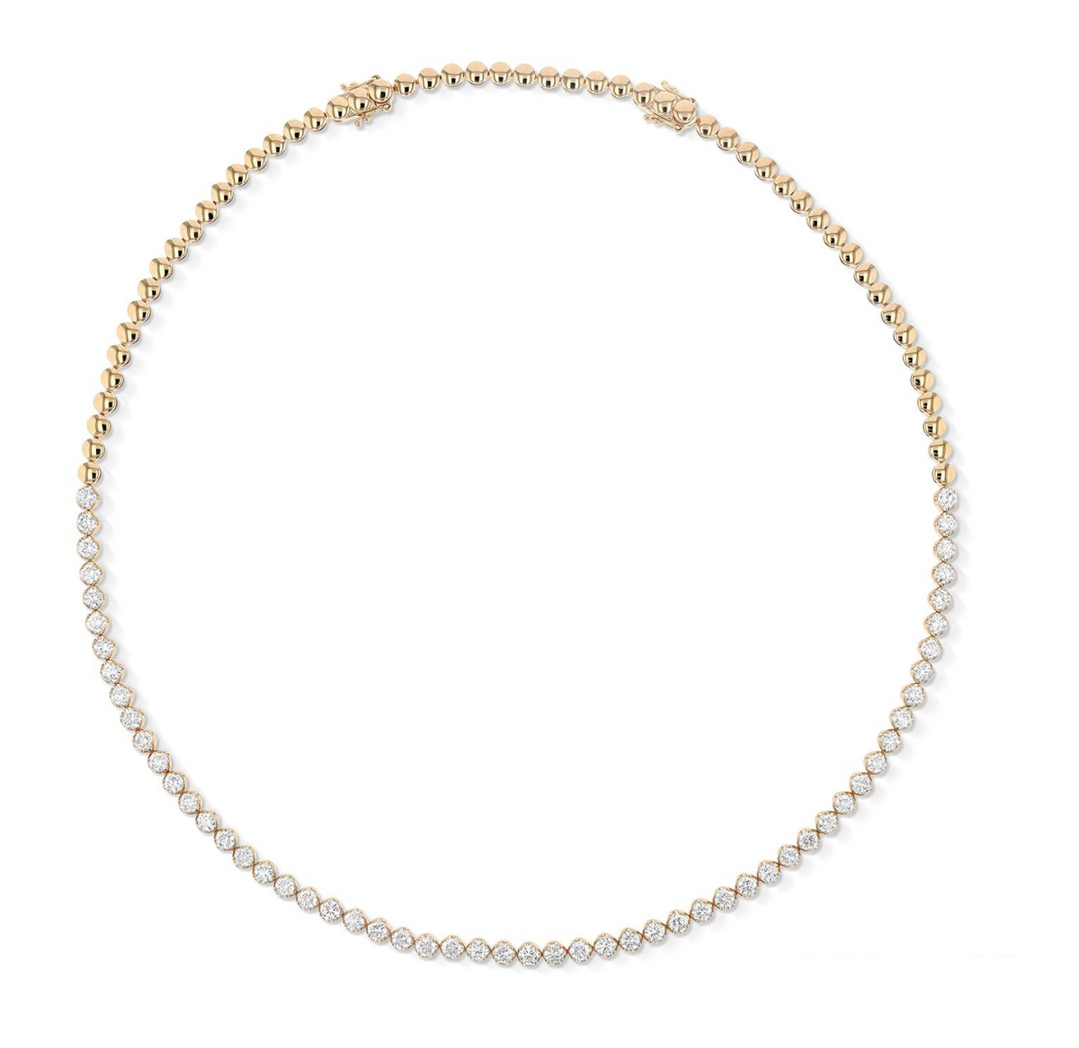 18K Yellow Gold Diamond Duchess Halfway Adjustable Tennis Necklace Main image