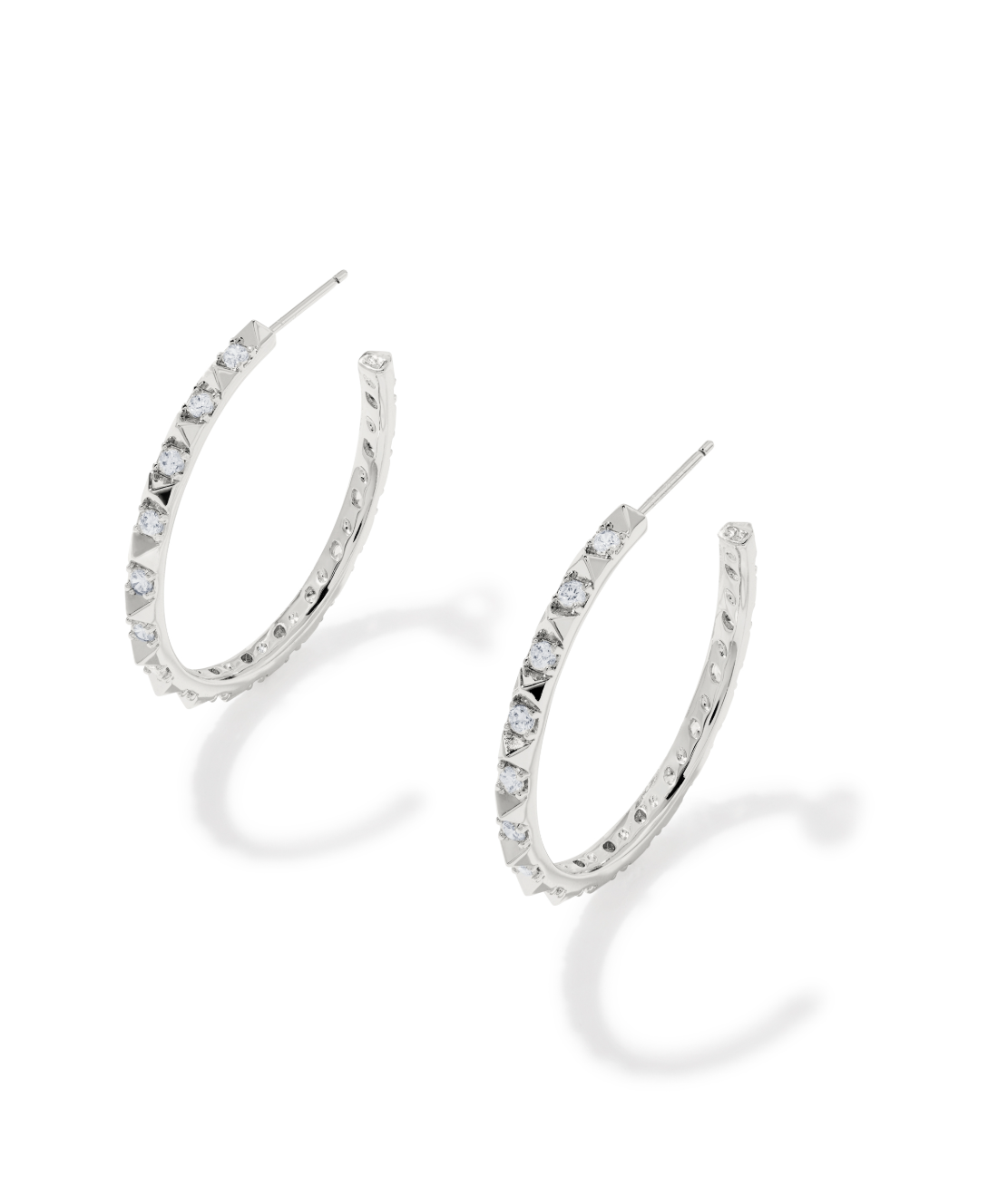 Rhodium Plated Fate Hoops in White CZ by Kendra Scott Main image