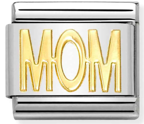 Stainless Steel & 18K Yellow Gold MOM Charm