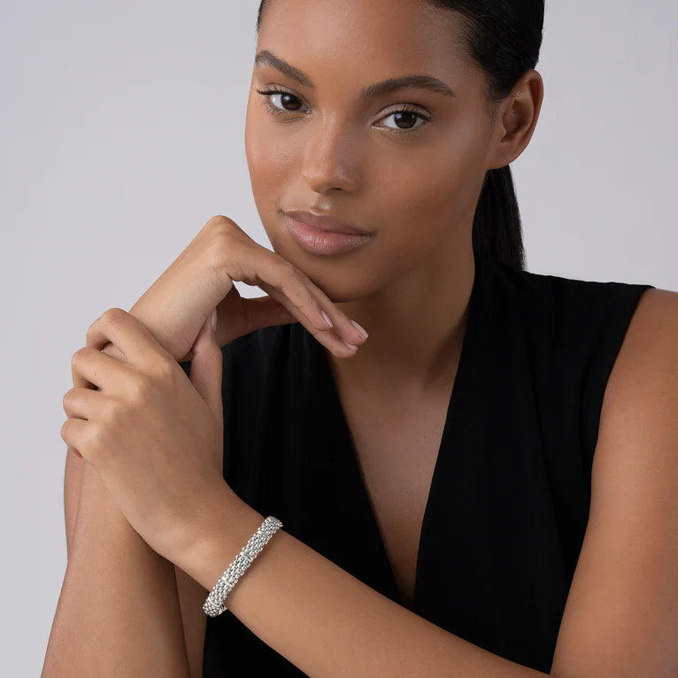 Sterling Silver Signature Caviar 9 Station 9mm Bracelet by LAGOS