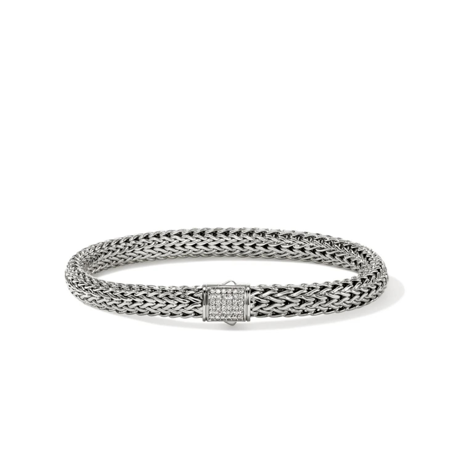 Sterling Silver Icon 6.5mm Bracelet with Diamond Clasp by John Hardy Main image