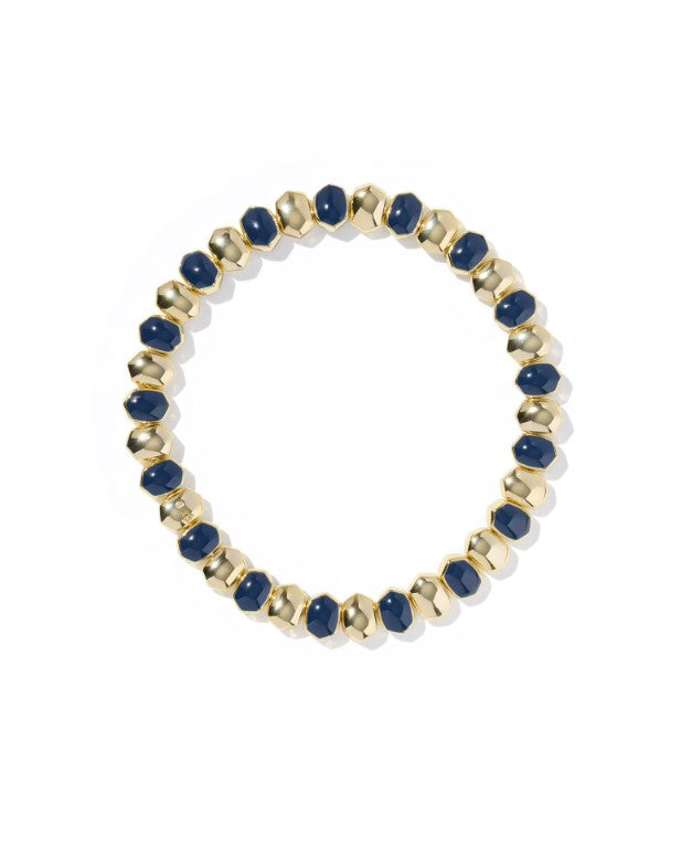 Gold Plated Daphne Enamel Stretch Bracelet in Navy Enamel by Kendra Scott