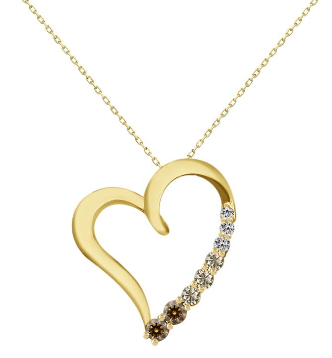 10K YG 1/4cttw Desert Diamond Heart Pendant Necklace Main image