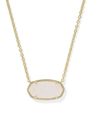 Gold Plated Elisa Statement Pendant in Iridescent Drusy by Kendra Scott