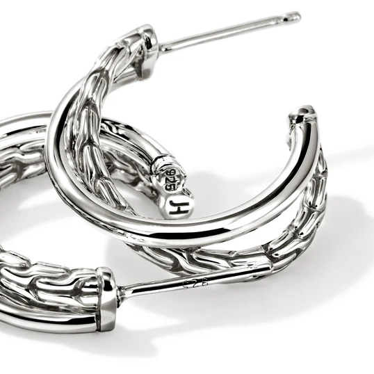 Sterling Silver Essential Crossover Hoops by John Hardy