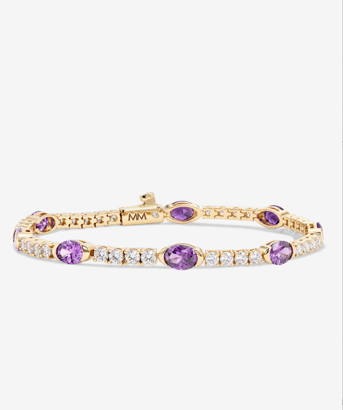 18K Gold Plated Maven Tennis Bracelet in Lavender CZ by Melinda Maria Main image