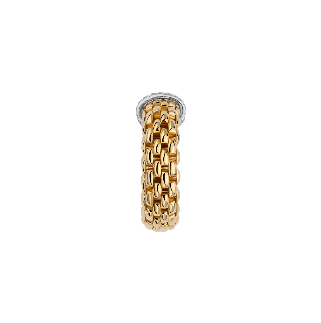 18K Yellow Gold Vendome Triple Diamond Bar Flex'It Ring by FOPE