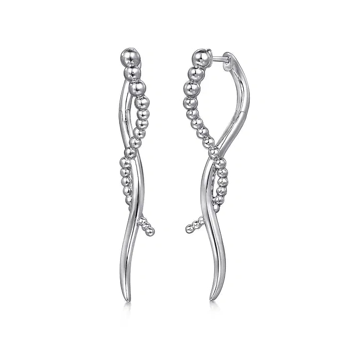 Sterling Silver Bujukan Twisted Drop Stud Earrings by Gabriel NY