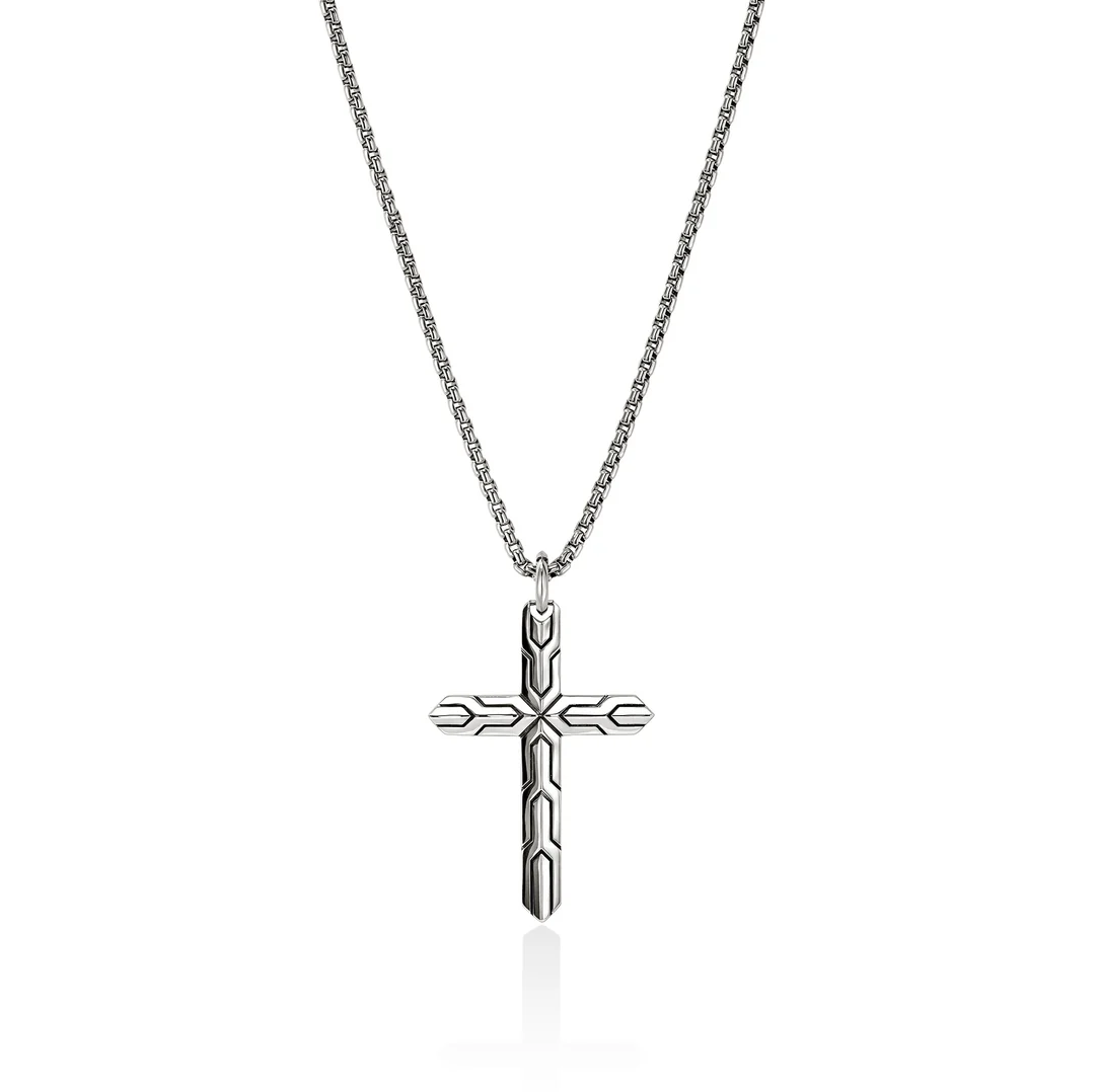 Sterling Silver Men's Essentials Spiritual Cross Pendant by John Hardy