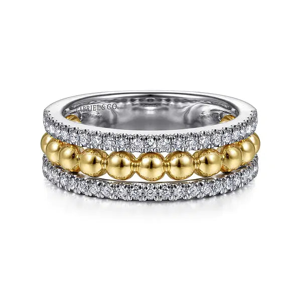 14K W/YG Bujukan Diamond Wide Band Gabriel NY Main image