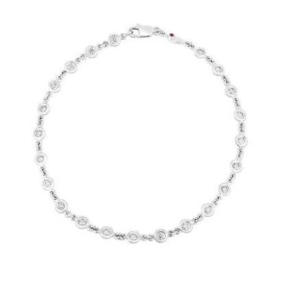 18K White Gold Diamonds by the Yard Bezel Bracelet by Roberto Coin *estate item sold as is, final sale*