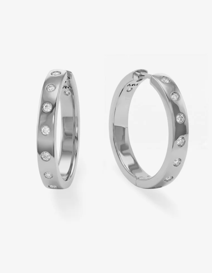 Silver Plated Ashley Reversible 1" Hoops by Melinda Maria