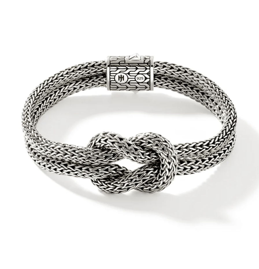 Sterling Silver Love Knot 10mm Double Row Bracelet by John Hardy