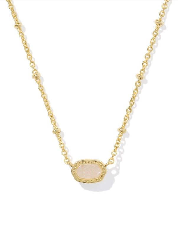 Gold Plated Mini Elisa Pendant Necklace in Iridescent Drusy by Kendra Scott Main image