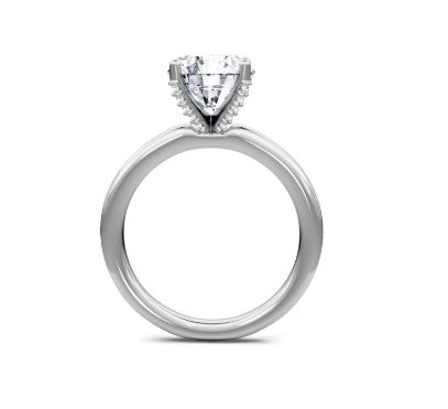 14K WG Round Solitaire Semi-Mount with Diamond Prongs by Imagine Bridal