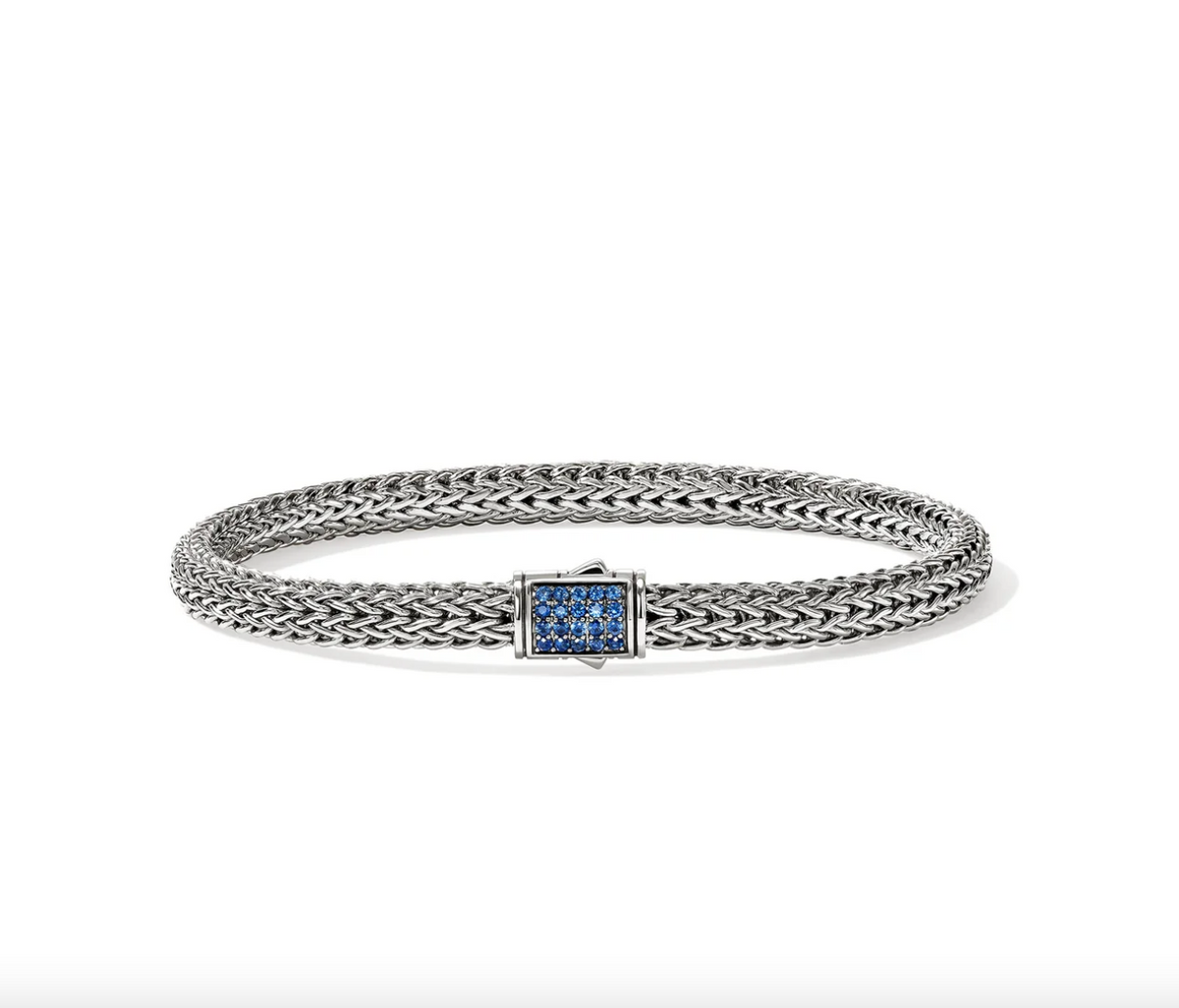 Sterling Silver Icon 5mm Bracelet with Blue Sapphire Clasp by John Hardy Main image