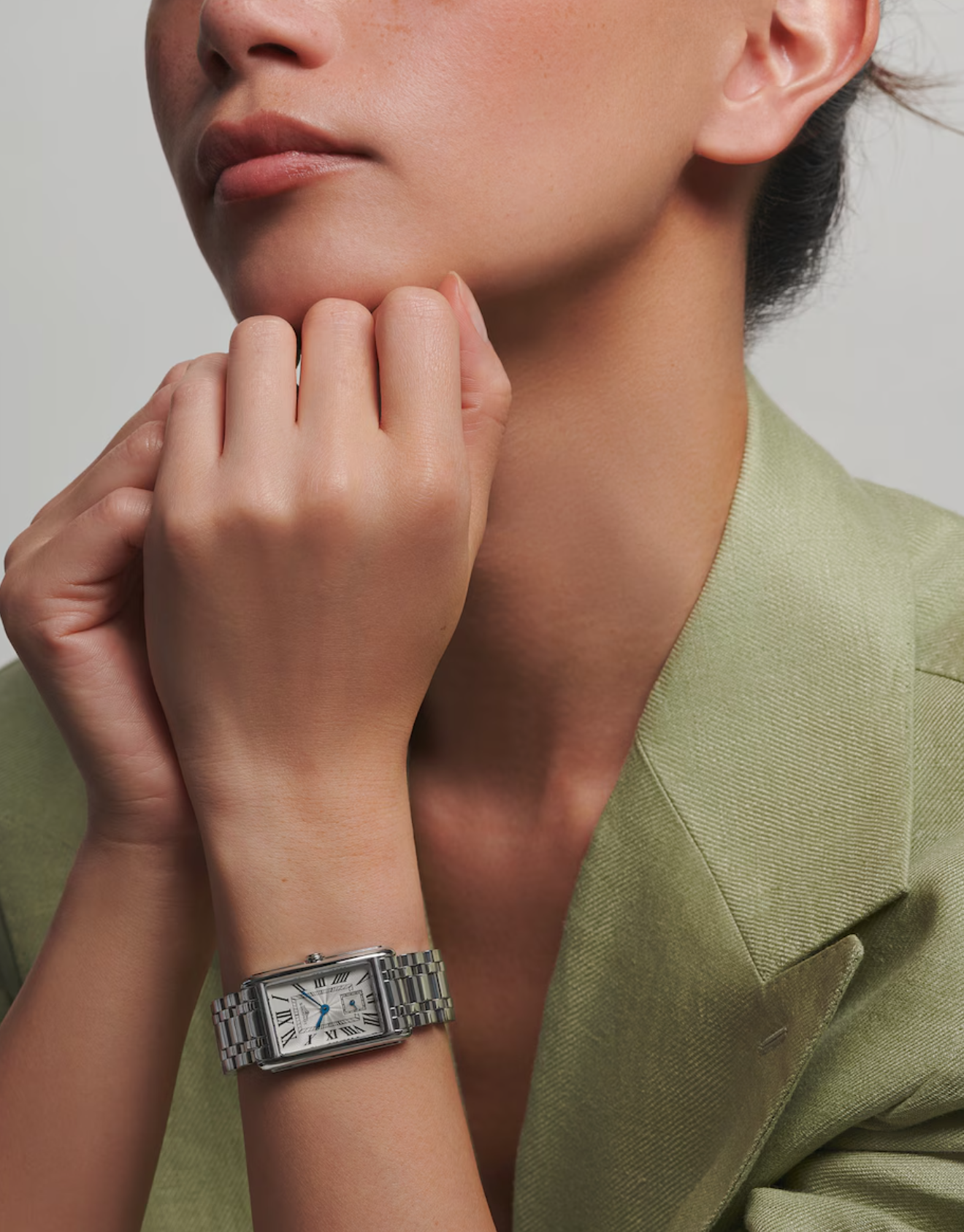 Longines DolceVita 23mm Rectangular Silver Flinqué Ladies Watch