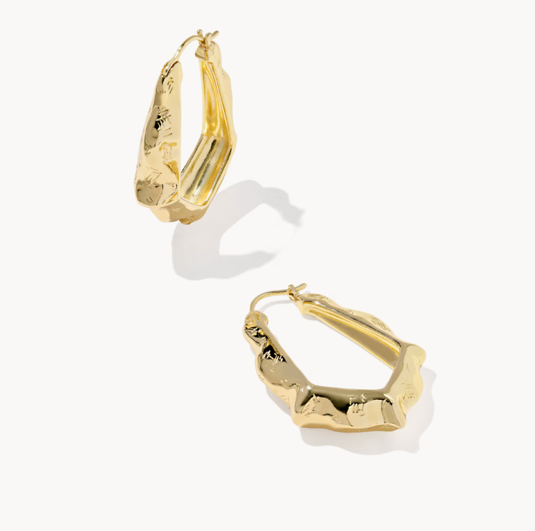 Gold Plated Adriana Scallop Frame Hoops by Kendra Scott