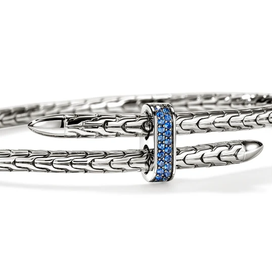 Sterling Silver Spear Flex 4mm Blue Sapphire Bangle by John Hardy Secondary image