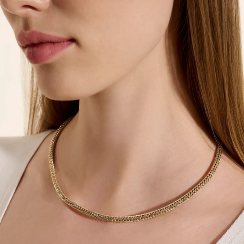 14K Yellow Gold & Sterling Silver 20" Icon 5mm Reversible Chain Necklace by John Hardy