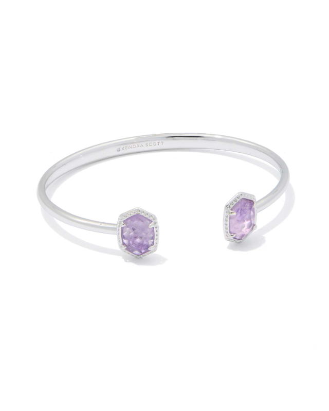 Rhodium Plated Daphne Frame Cuff Bracelet in Purple Amethyst by Kendra Scott Secondary image