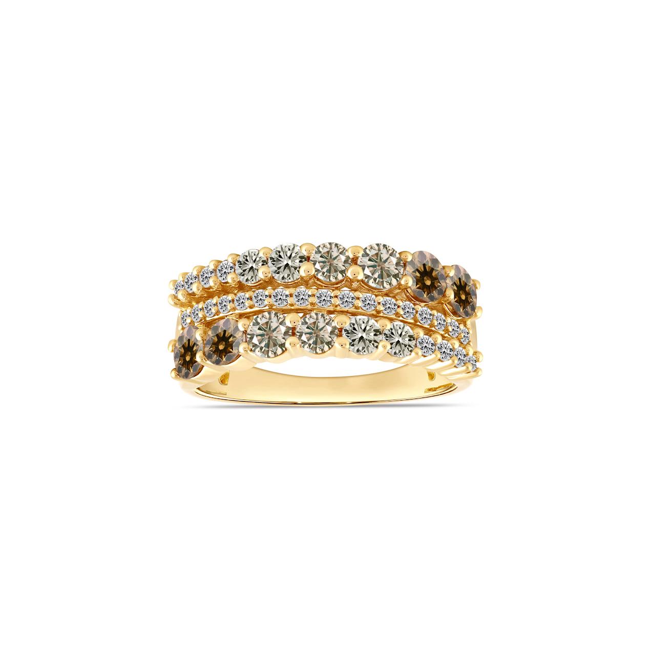 14K YG 1 3/4cttw Graduated Desert Diamond Wide Band