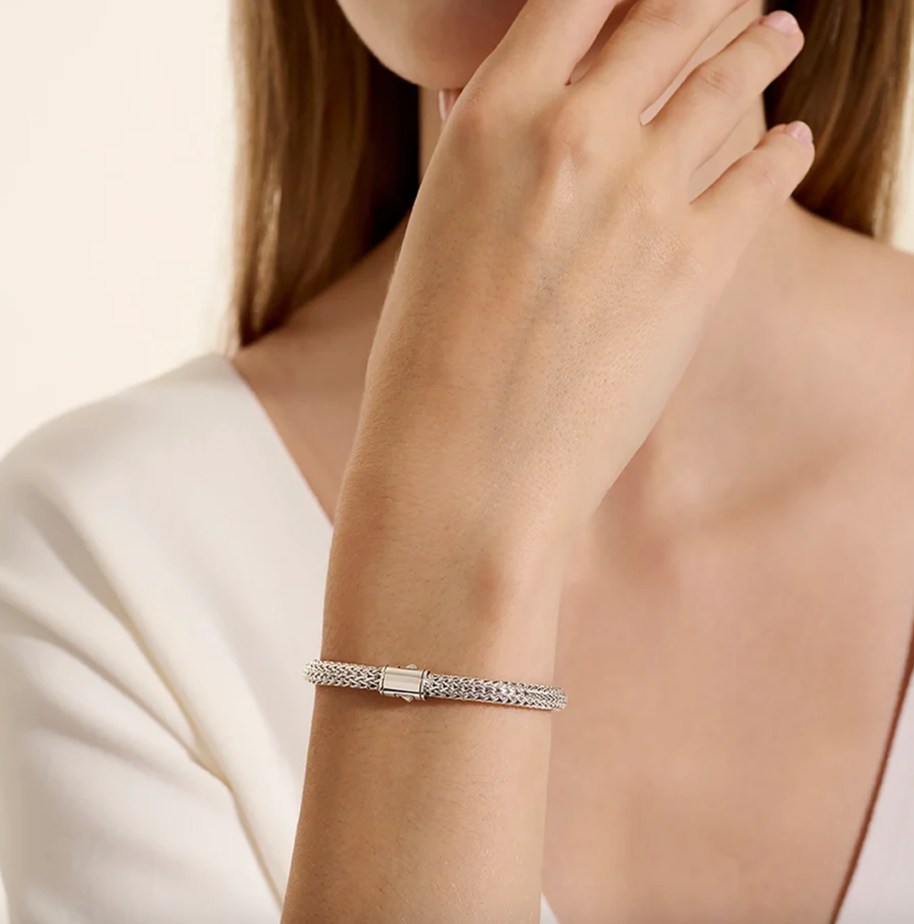 Sterling Silver & 14K Yellow Gold Icon 5mm Reversible Bracelet by John Hardy Secondary image