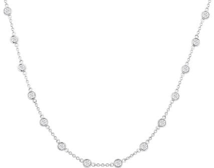 14K WG 2cttw Diamond Bezel Station Necklace Main image