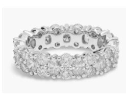 14K WG Oval & Round 3cttw Diamond Eternity Ring, size 5.5