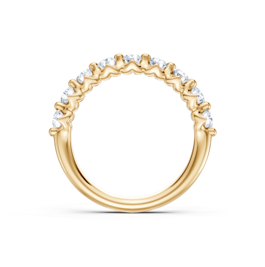 14K Yellow Gold 1cttw Diamond Shared Prong Anniversary Band Secondary image