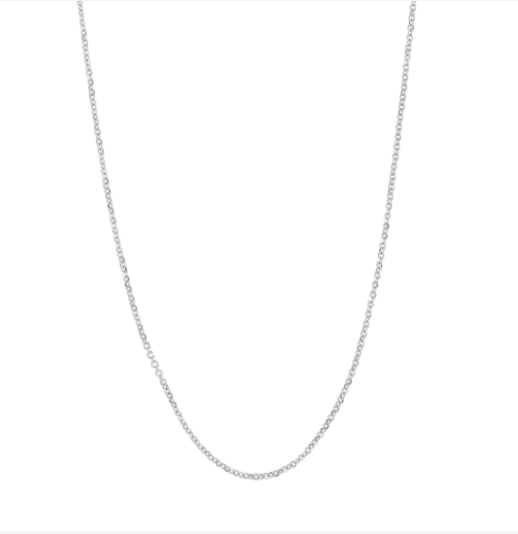 18" 14K WG 1.5mm Diamond Cut Cable Chain with lobster Main image