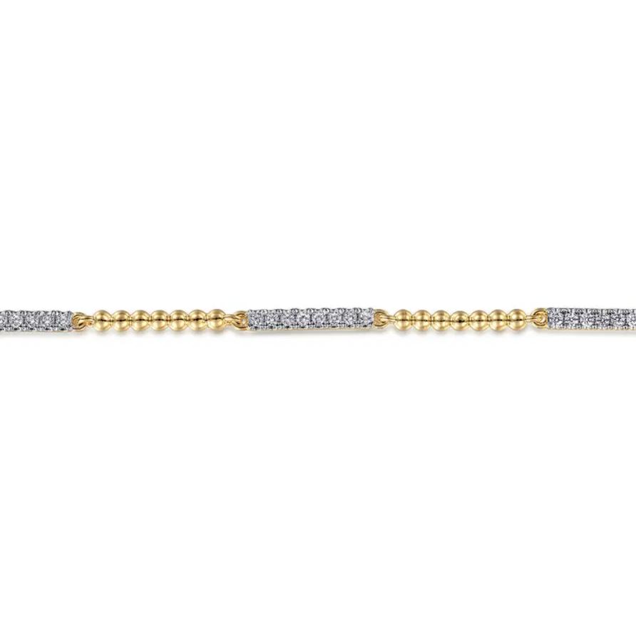 14K YG Bujukan Diamond Station Tennis Bracelet by Gabriel NY Main image
