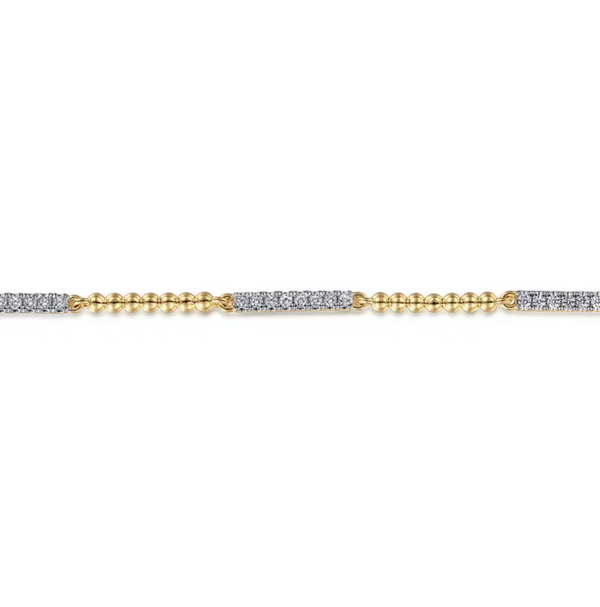 14K YG Bujukan Diamond Station Tennis Bracelet by Gabriel NY