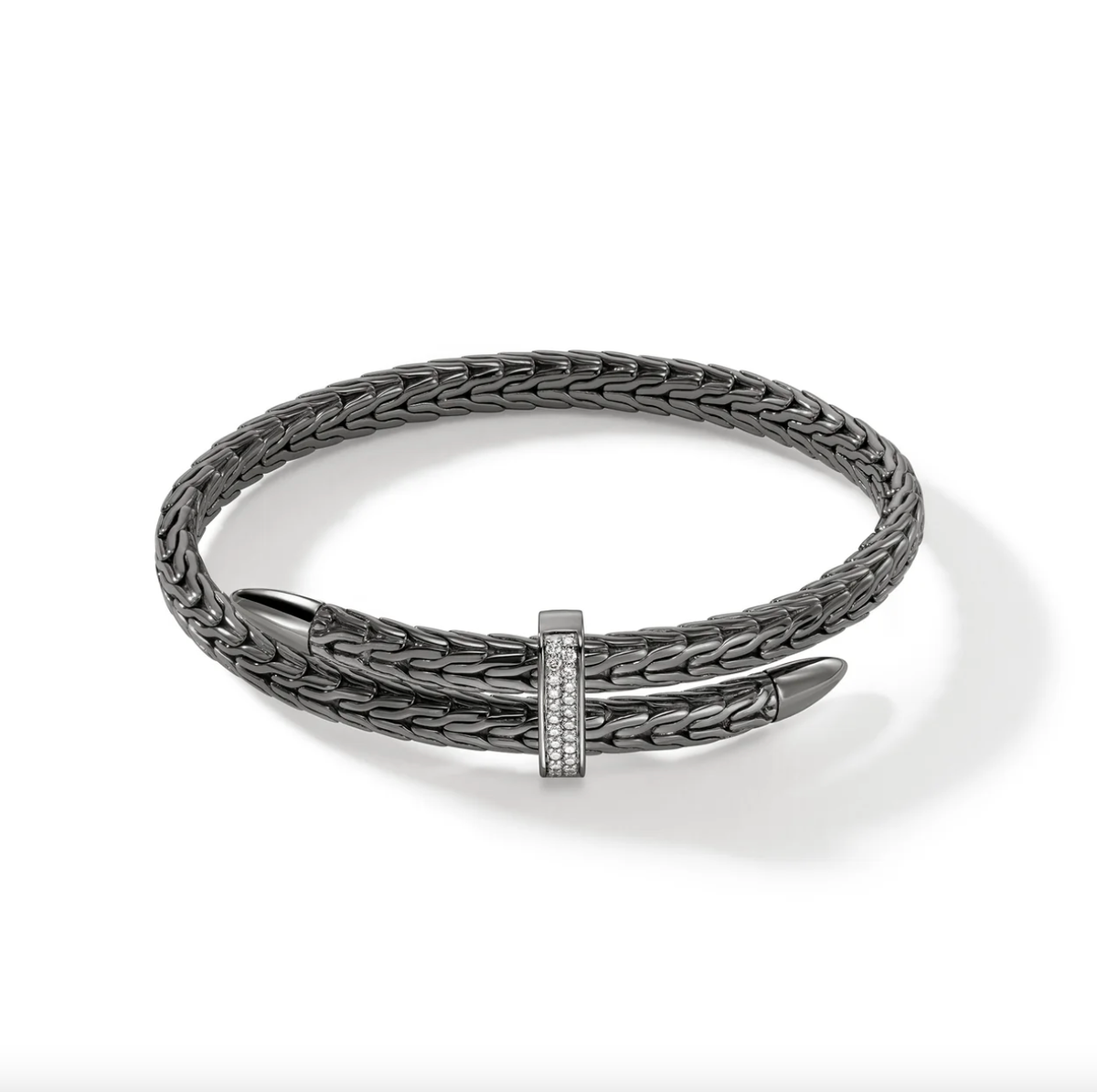Dark Silver Spear Flex Diamond Bangle by John Hardy