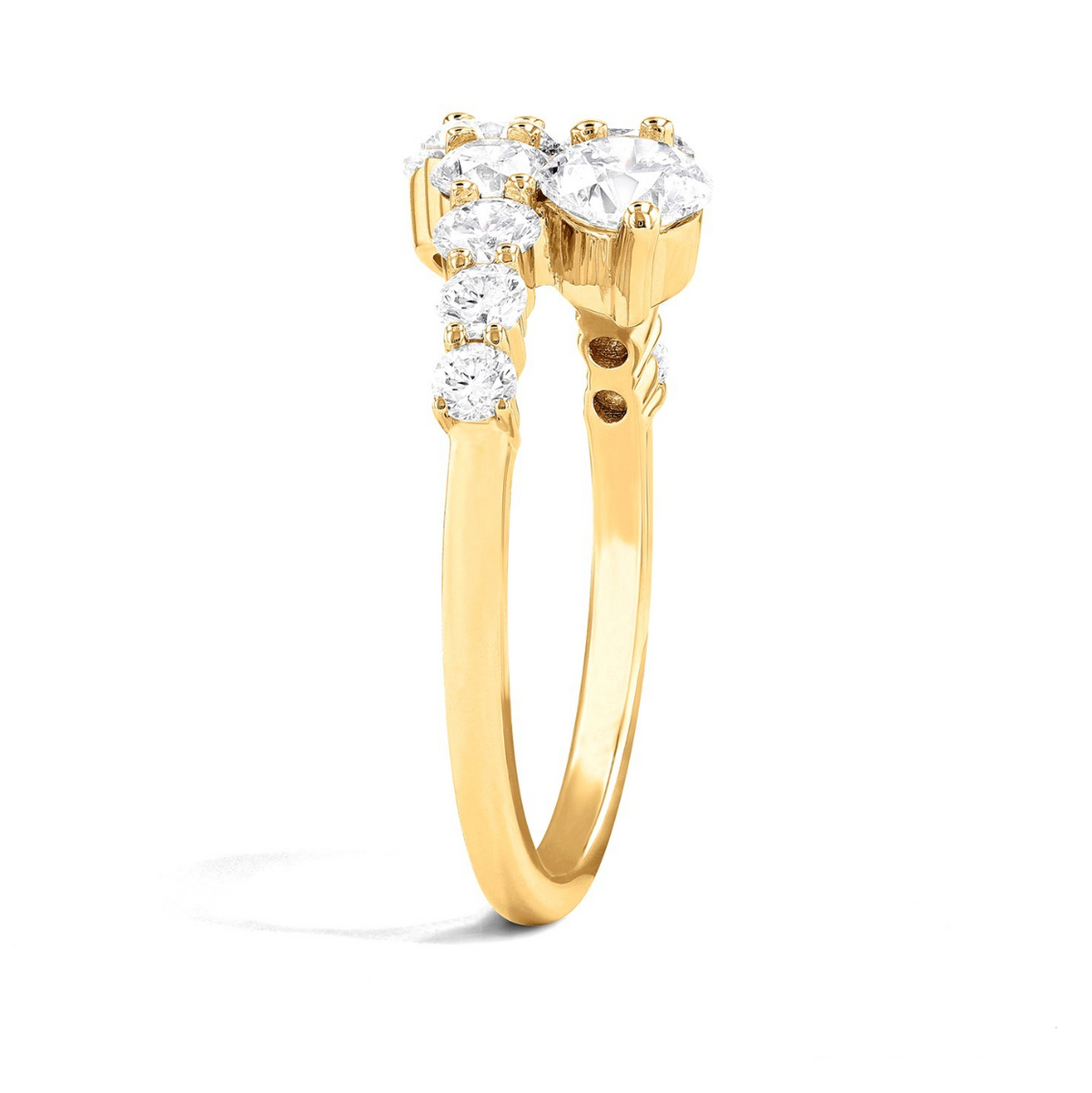 18K Yellow Gold Graduated Diamond Wrap Ring