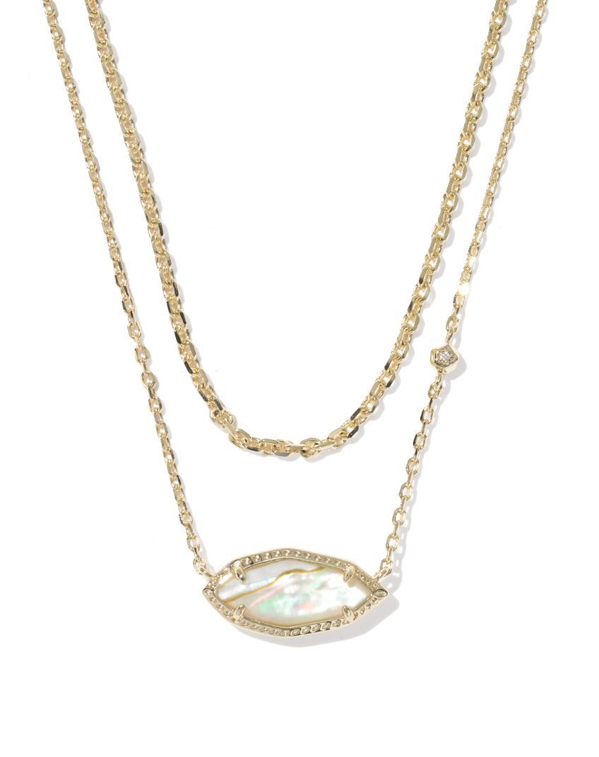 Gold Plated Ophelia Multi Strand Necklace in Iridescent Abalone by Kendra Scott Main image