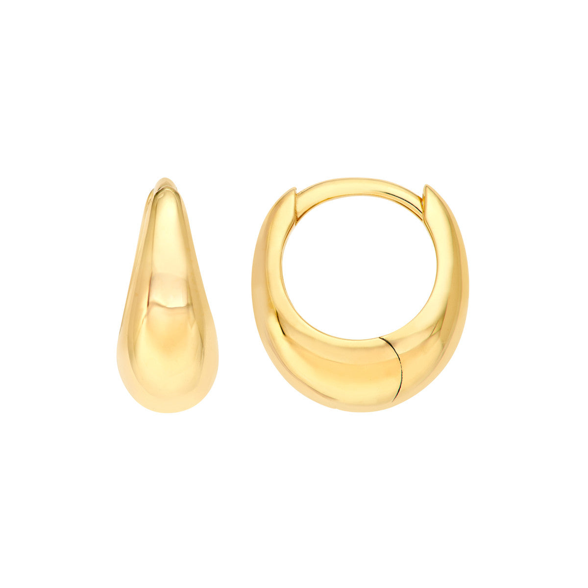 14K YG Small Graduated Round Hoop Earrings Main image