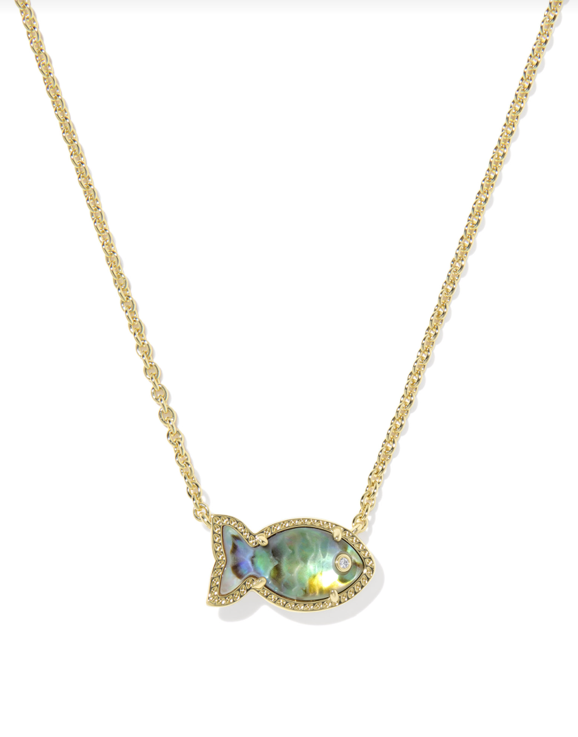Gold Plated Parker Fish Pendant in Abalone Shell by Kendra Scott